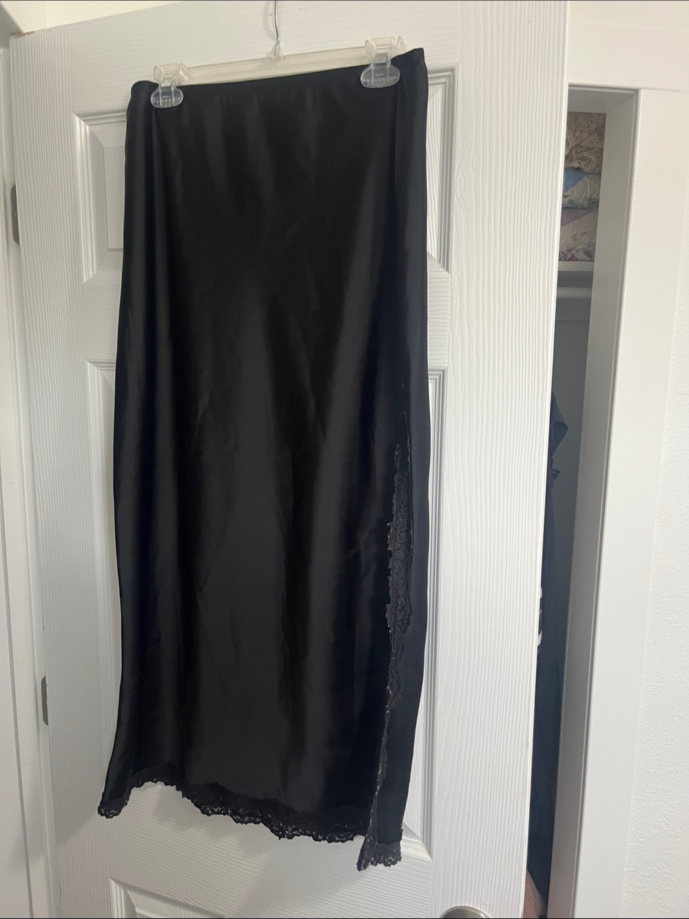 wild fable Black Satin Slip Skirt